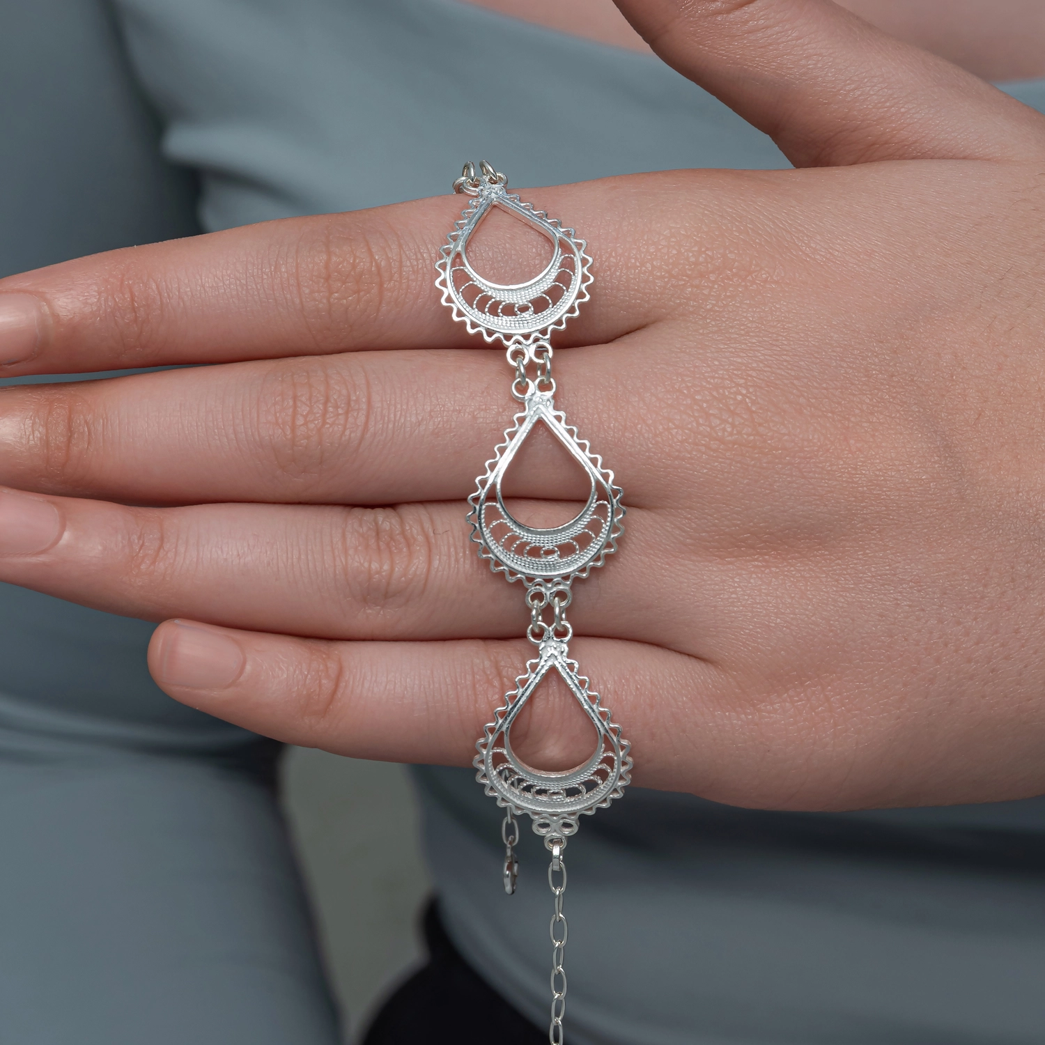 Gumus Ay Dansi Telkari Kadin Bileklik