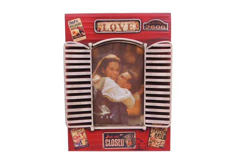 Dekoratif Metal Cerceve Panjur Temali Vintage Hediyelik