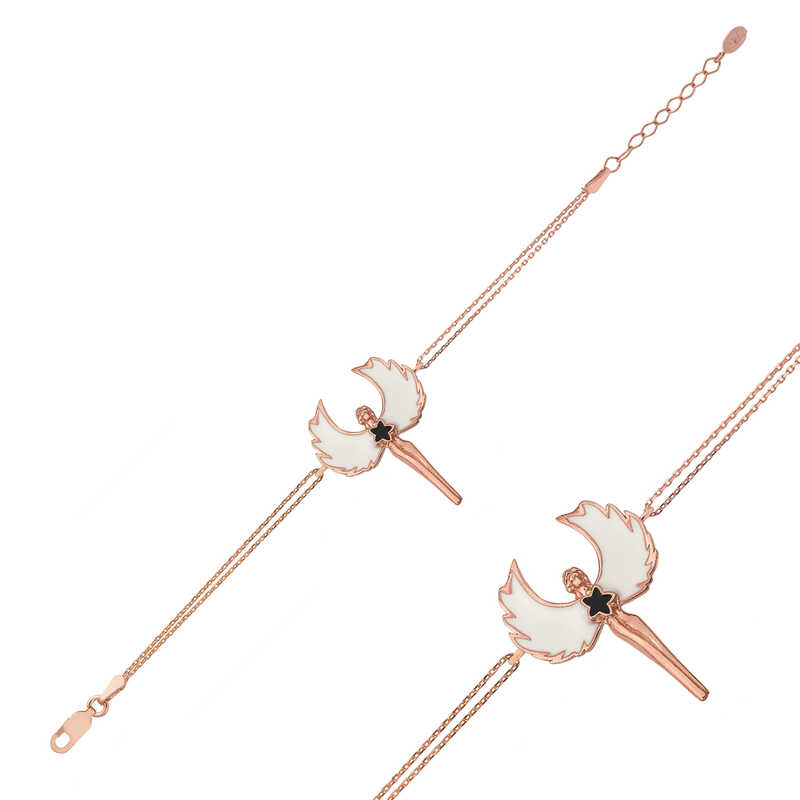 925 Ayar Gumus Rose Su Perisi Bileklik