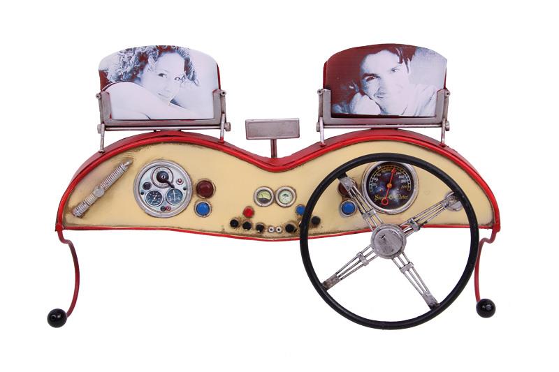 Dekoratif Metal Aski Cerceveli ve Araba Konsolu Temali Hediyelik