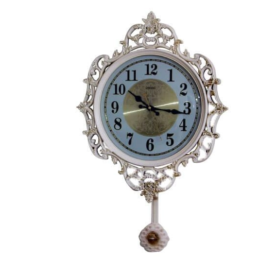 Sarkacli Duvar Saati Ferforje Desenli Hediyelik Duvar Saati