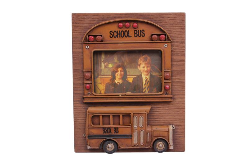 Dekoratif Metal Cerceve Okul Otobusu Dekorlu Hediyelik