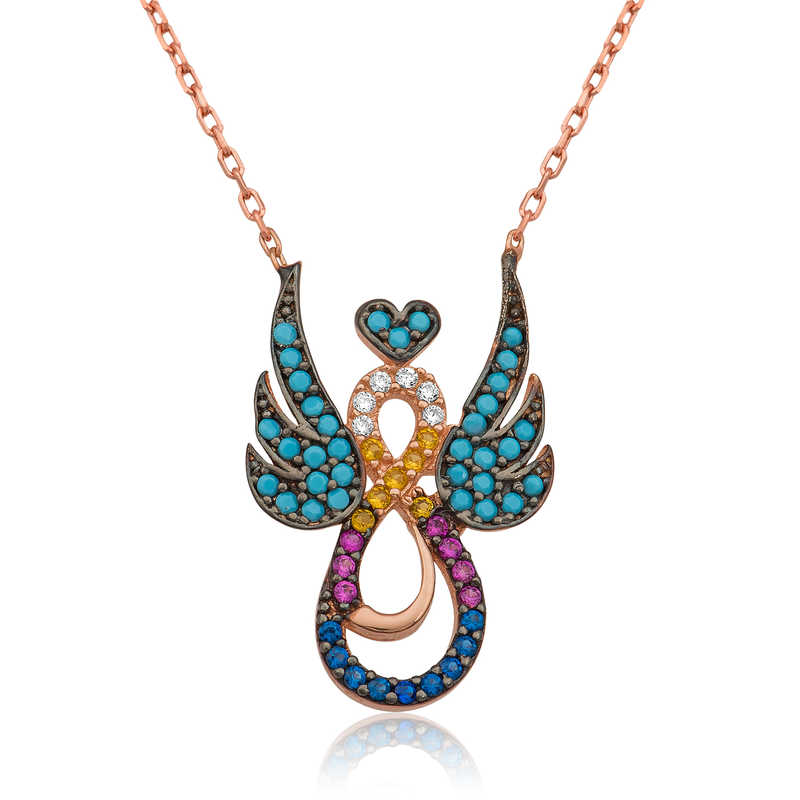 925 Ayar Gumus Kanatli Sonsuz Ask Kadin Gumus Kolye