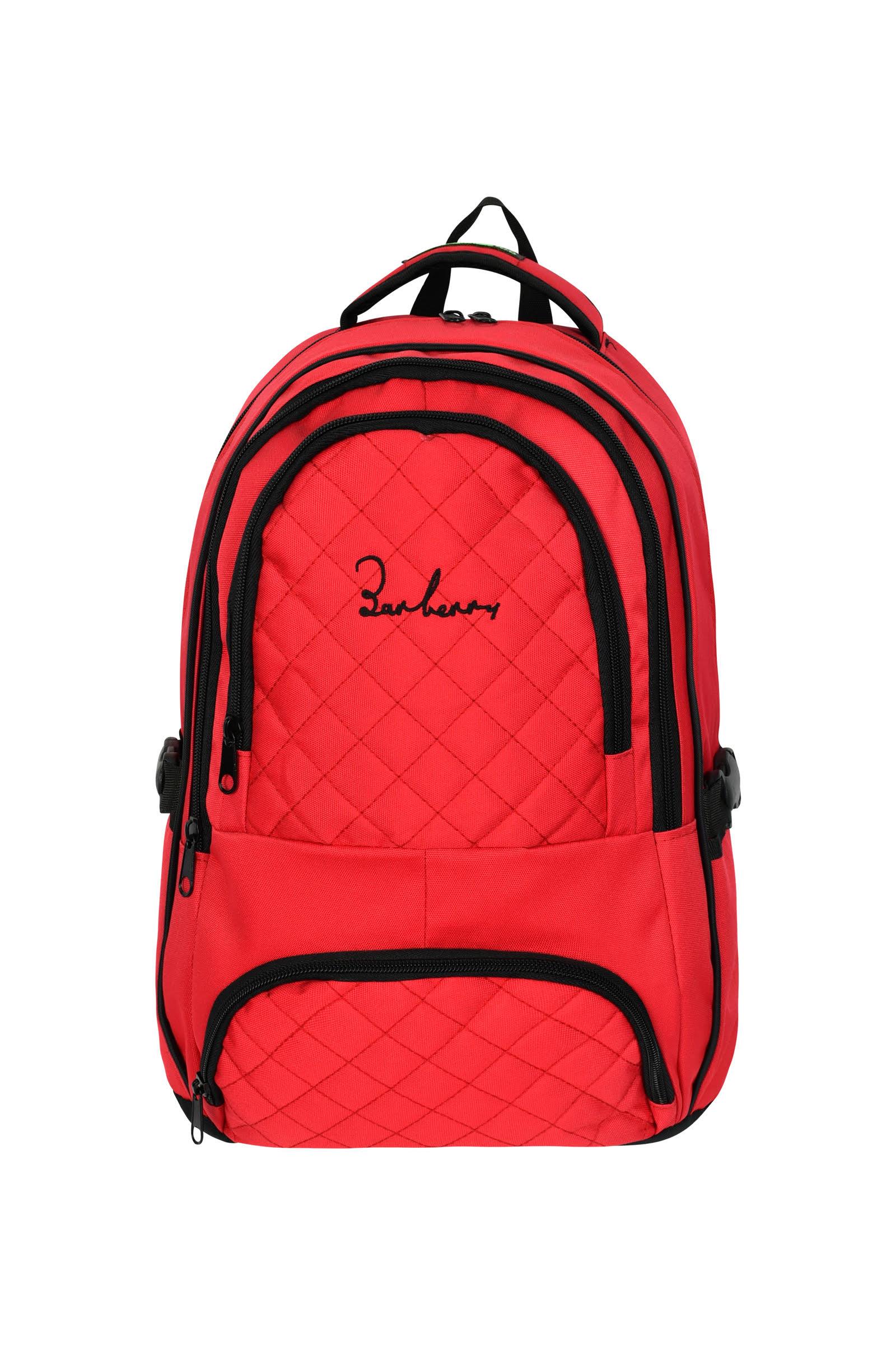 Cok Amacli Laptop Dizustu Bilgisayar Bolmeli Sirt Canta Kirmizi