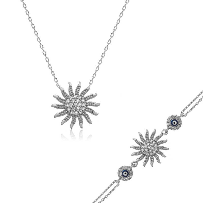 925 Ayar Gumus Gunes Set