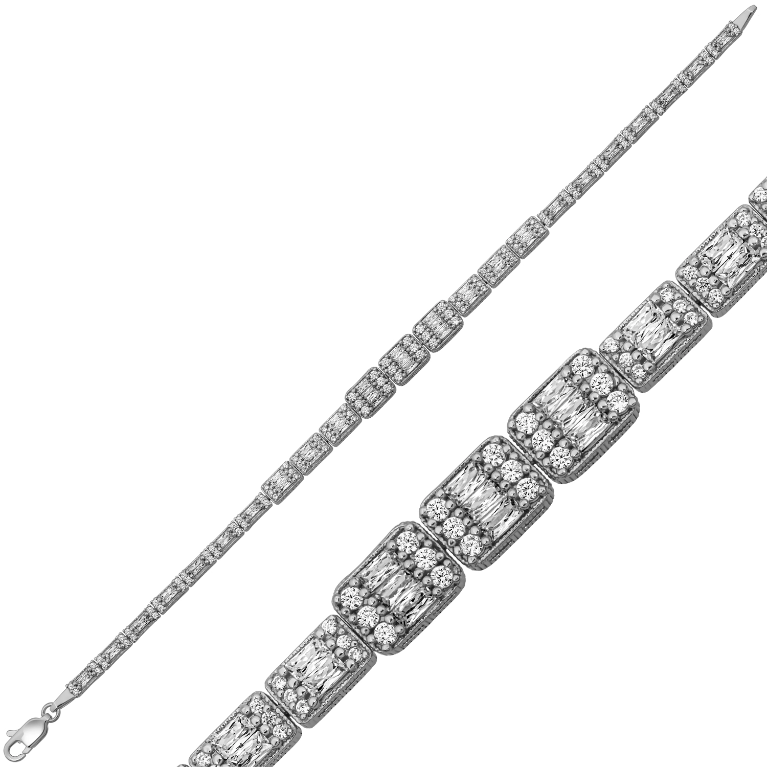 Gumus Sirali Baget Tasli Su Yolu Kadin Bileklik