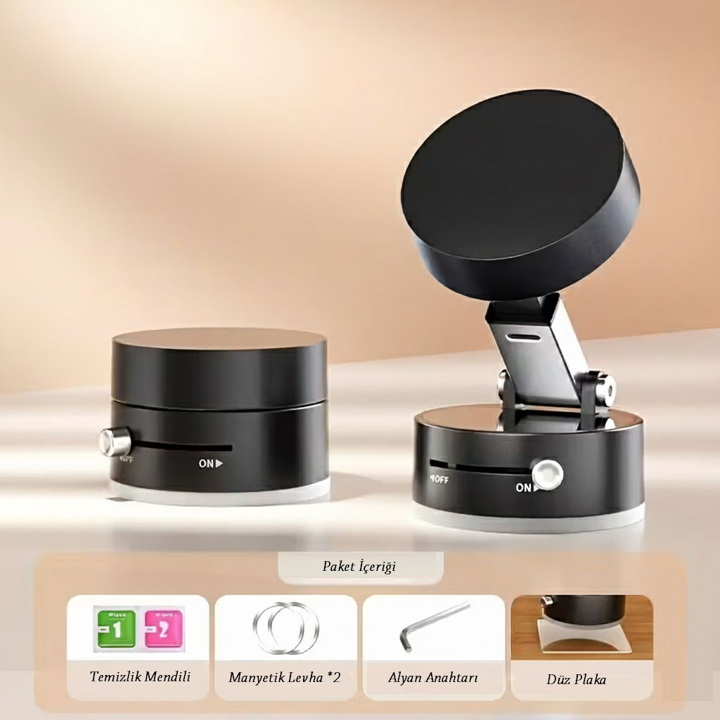 Miknatisli Katlanabilir Telefon Tutucu - Torpido ve Cam Uyumlu