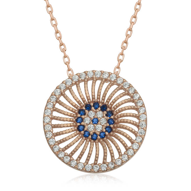 ​925 Ayar Gumus Nazar Kadin Gumus Kolye