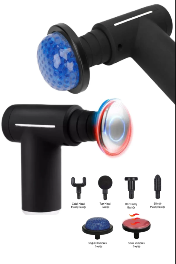 Sicak Ve Soguk Masaj Tabancasi - Sarjli Isitmali Masaj Cihazi - Sporcu Masaj Aleti