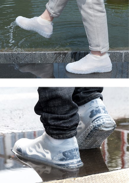 Silikon Ayakkabi Kilifi Kaymaz Su Kir Gecirmez  M Beden Beyaz