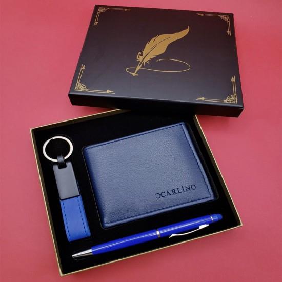 Mavi Cuzdan Anahtarlik Kalem Dekoratif Hediyelik