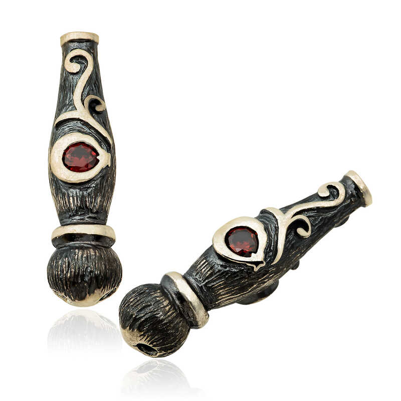 925 Ayar Gumus Ayyildiz Motifli Tesbih Imamesi