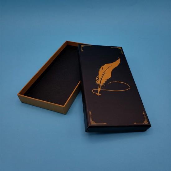 Kalem Kutusu Siyah Tuylu Kalem Tasarimli Dekoratif Hediyelik