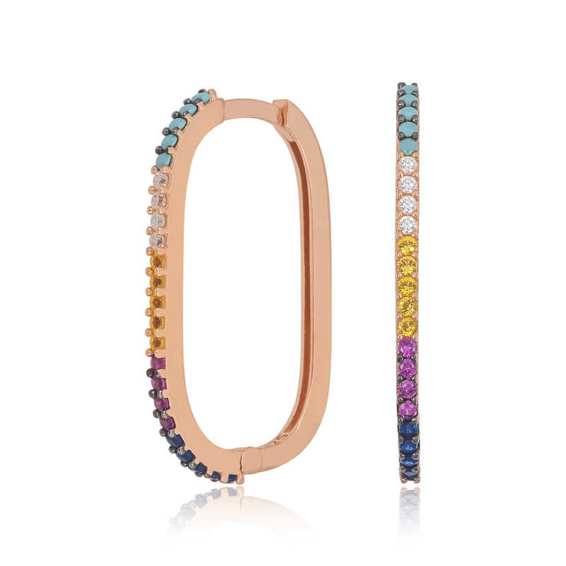 Gumus Mix Tasli Halka Kupe