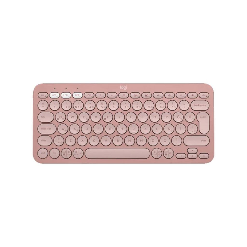 LOGITECH K380S, Pebble Keys 2,  Rose, 920-011861, Bluetooth, Turkce, Q, Multimedya, Mini Klavye