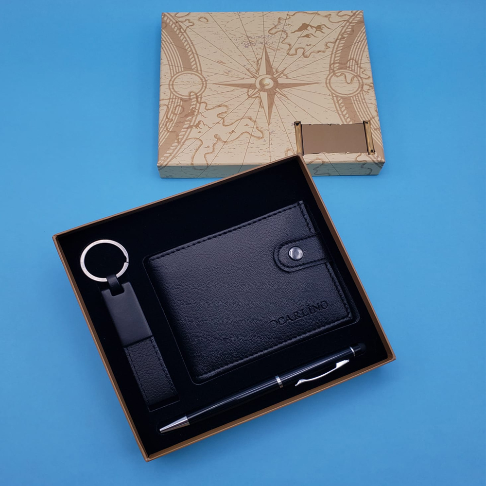 Siyah Touchpen Kalem Anahtarlik ve Cuzdan