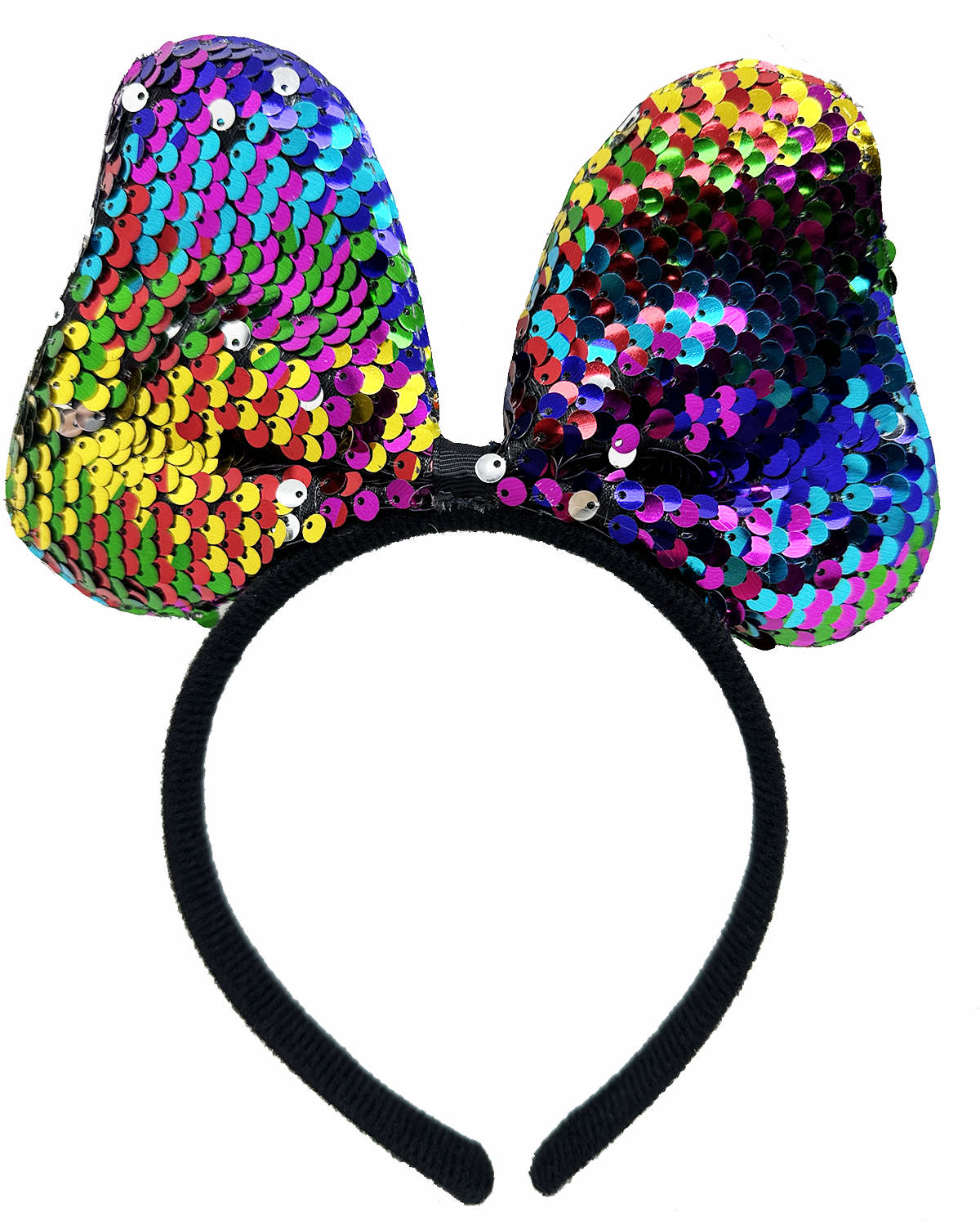 Renk Degistiren Pullu Payetli Fiyonk Parti Taci Rengarenk Gumus Renk 20x16 cm