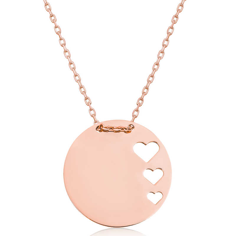 925 Ayar Gumus Cember Kalp Kadin Gumus Kolye