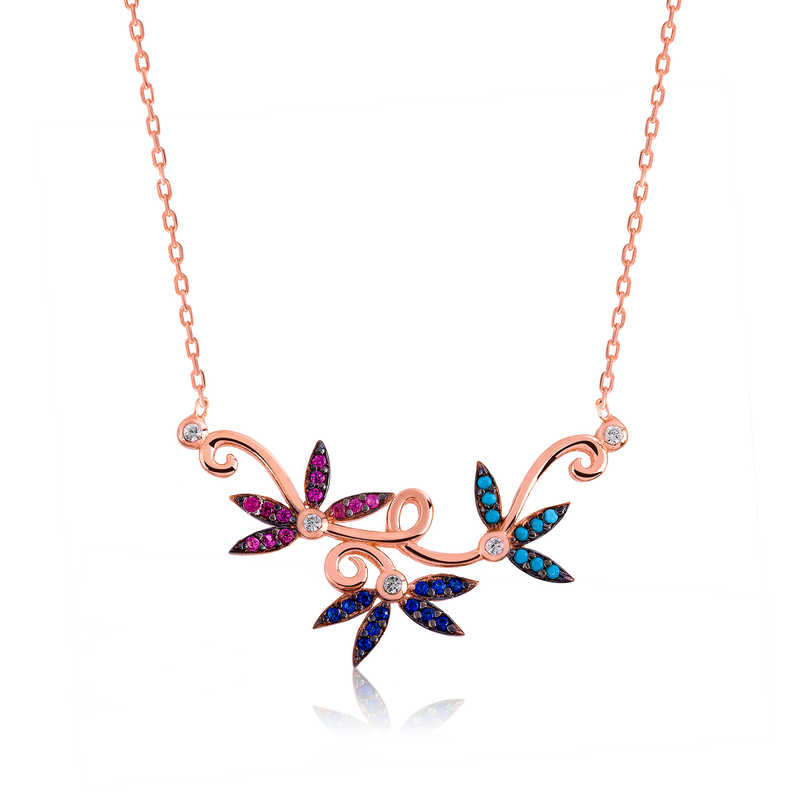 925 Ayar Gumus Sevgi Dali Kadin Gumus Kolye