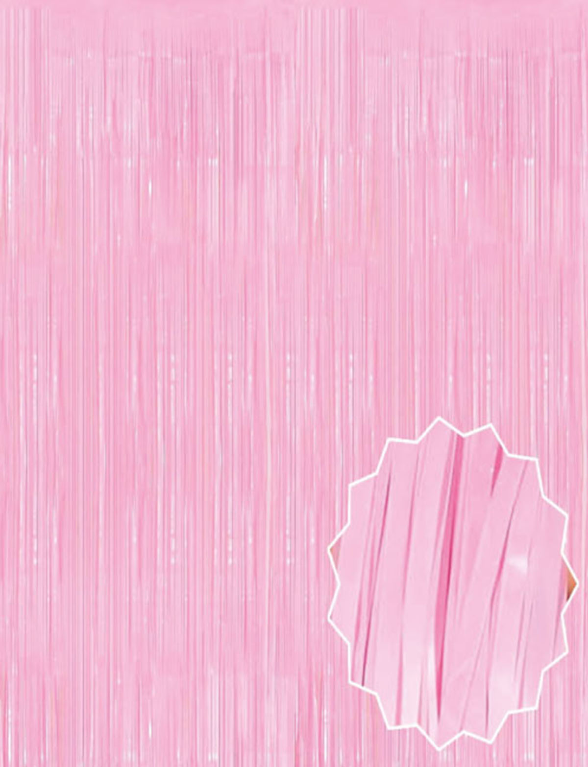 Soft Pembe Puskullu Kapi Perdesi - Parti, Baby Shower, Cinsiyet Partisi 1x2 m