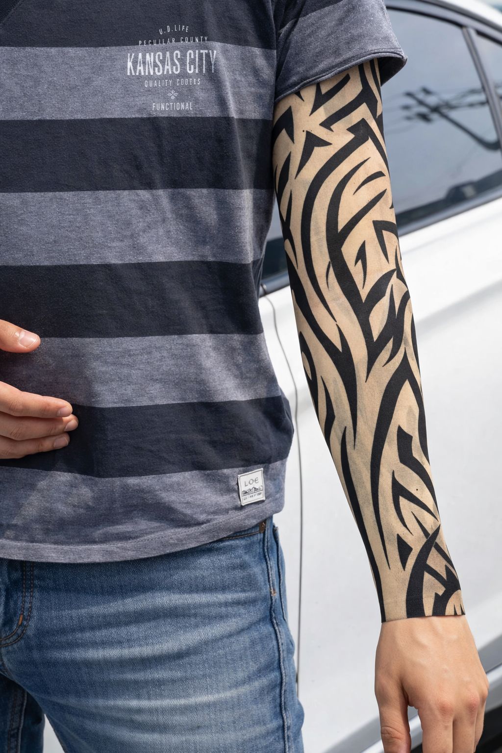 Giyilebilir Kol Dovmesi Corap Dovme 3D Baskili Kol Bacak Dovme 2 Adet Model 2