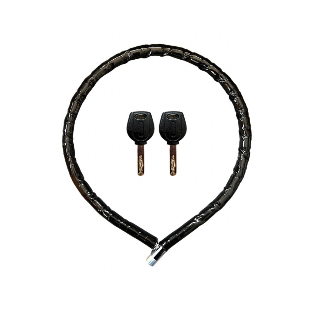 Motorsiklet Kilidi Anahtarli Koruklu Siyah ( Boy : 120cm-cap : 22mm )