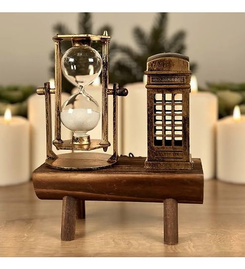 Dekoratif Ingiliz Telefon Kulubesi Ve Kum Saati S-23