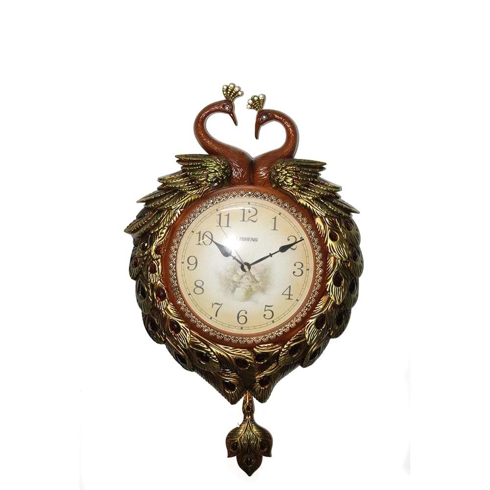 Duvara Asmali Tavuskusu Saat Dekoratif Hediyelik