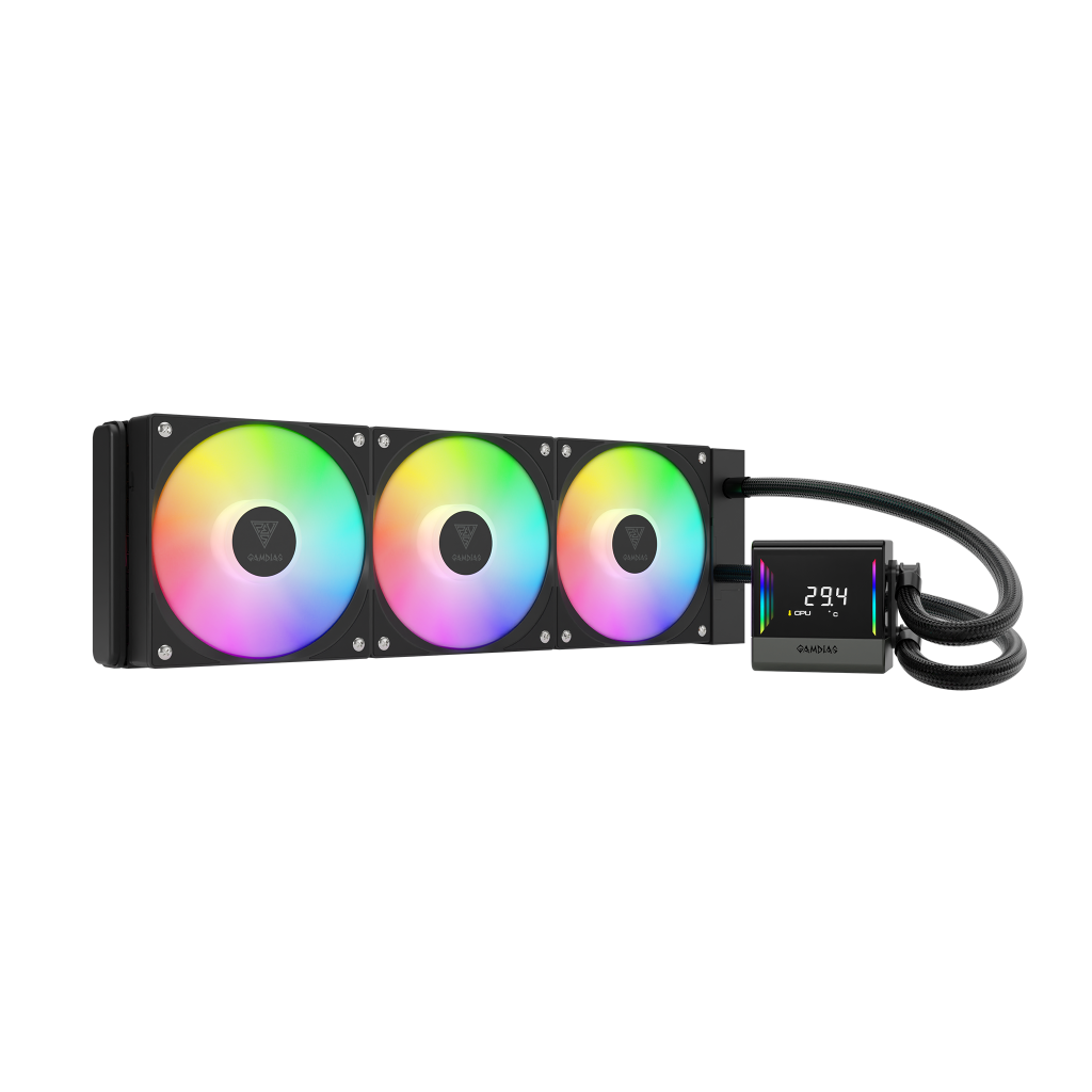 GAMDIAS CHIONE E4-360, 360mm, ARGB, 3 Fanli, Dijital Ekran, CPU Sivi Sogutma