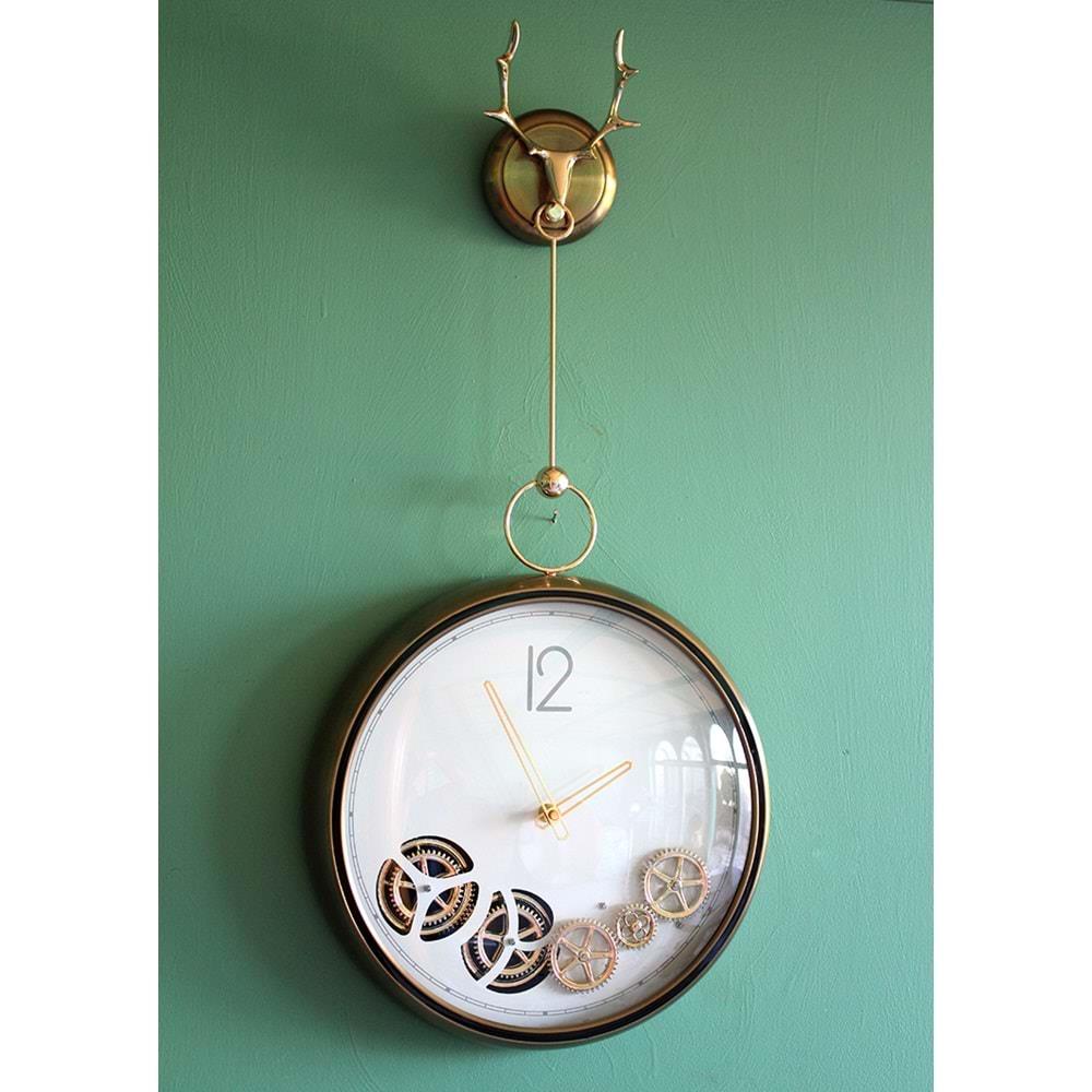 Carkli Geyikli Duvar Saati Alk1587 Dekoratif Hediyelik