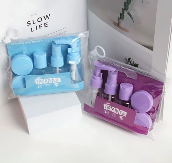 6 Parca Renkli Kapakli Seyahat Icin Bos Sise Seti