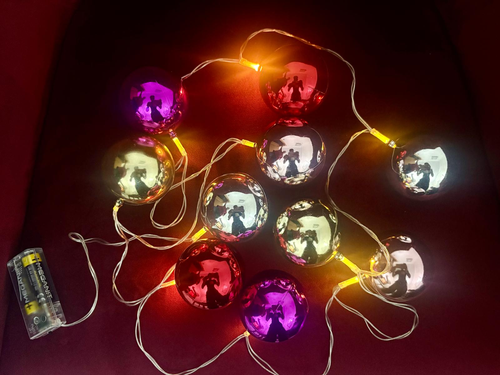 2 Metre 10 Led Pilli 2 Kademeli Parlak Top Led Yilbasi Agaci Susu