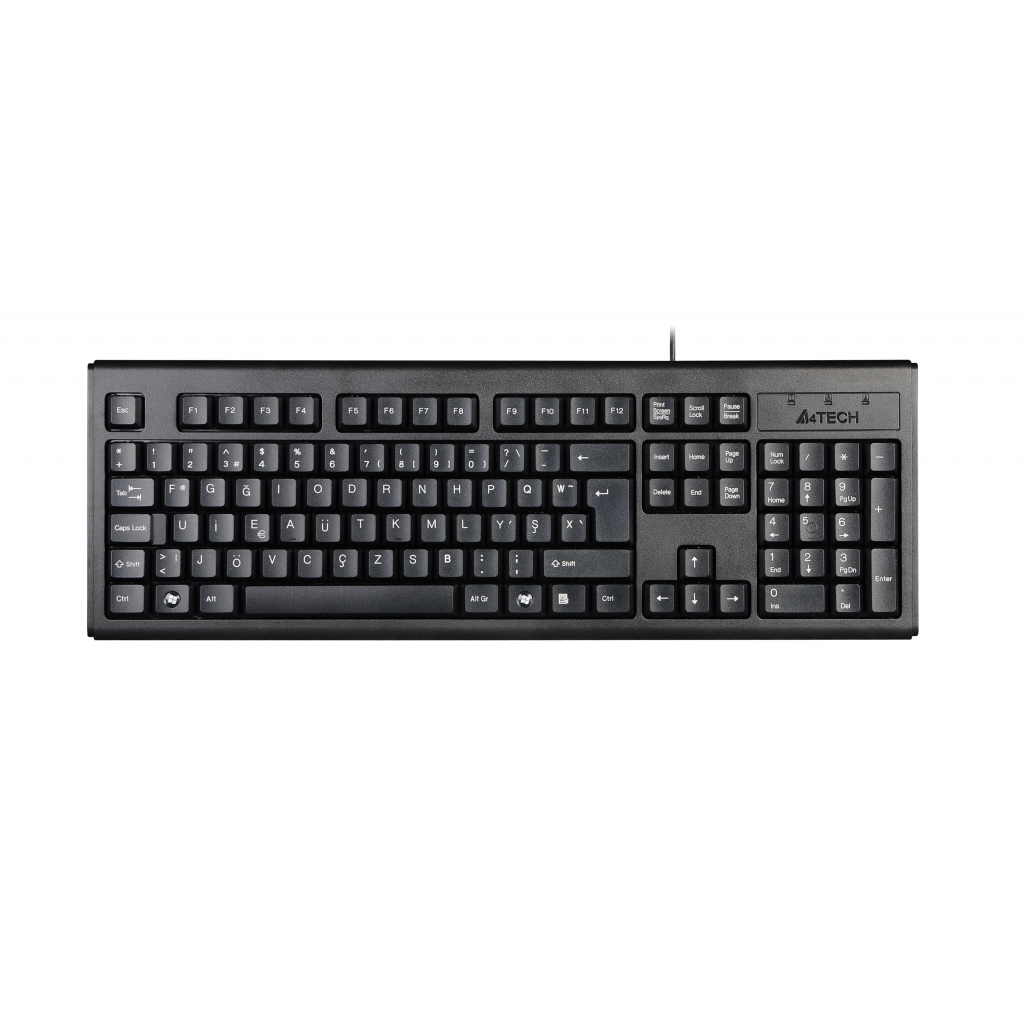 A4 TECH KM-720, Siyah, USB Kablolu, Turkce F, Multimedya KLAVYE