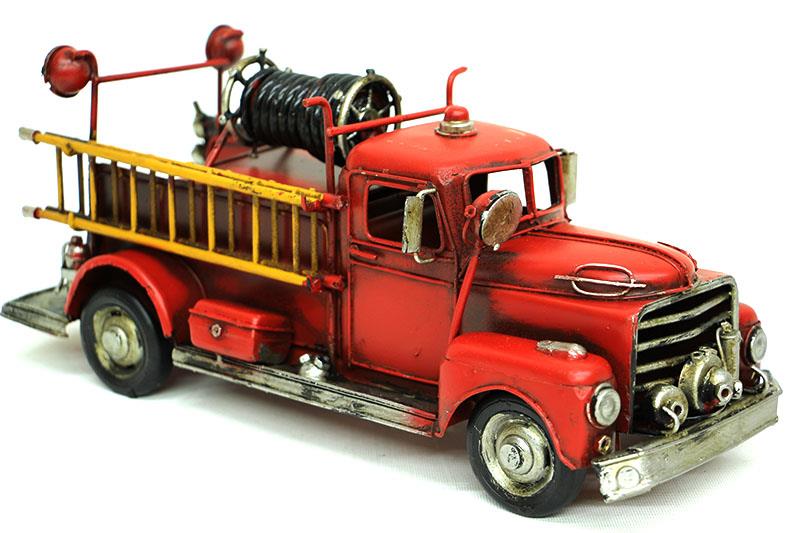 Dekoratif Metal Itfaiye Araci Kumbara Ve Cerceveli Hediyelik