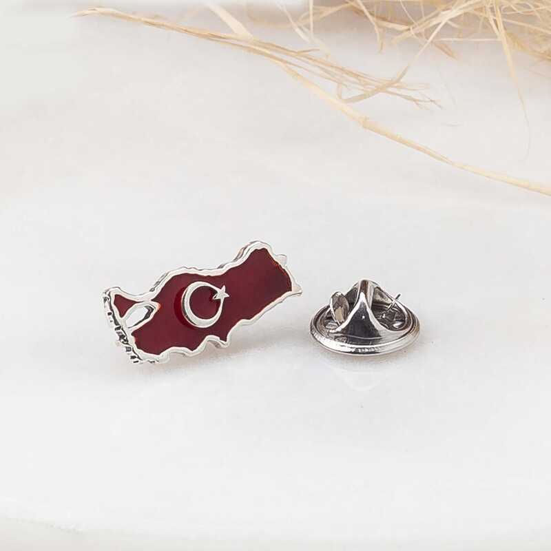 925 Ayar Gumus Turkiye Haritasi Rozet