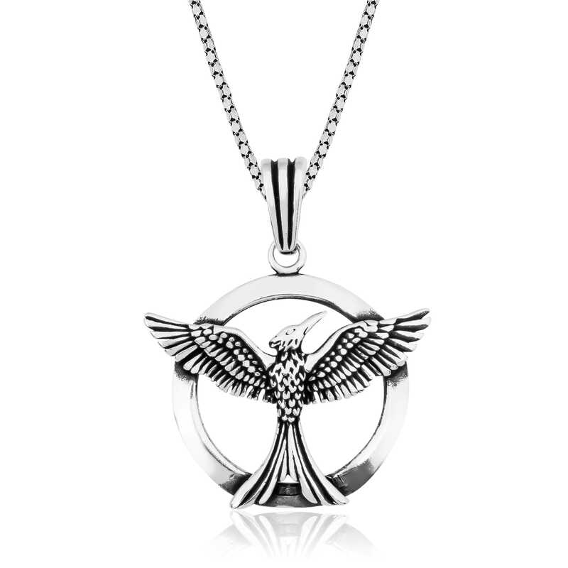 925 Ayar Gumus Alayci Kus Gumus Kolye