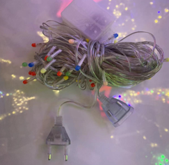 10m 100 Led Damla Uclu Led Isik Mavi Isik Seffaf Kablo