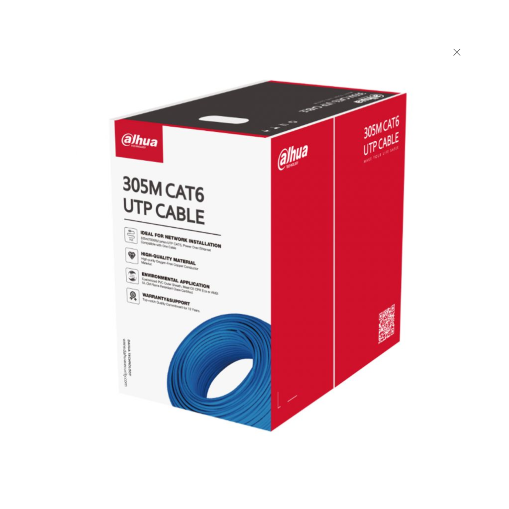 DAHUA DH-PFM923I-6UN-C, CAT6 305m, 24AWG 0.53mm, UTP, %100 Bakir, LSZH Halogen Free Kablo, Mavi Renk