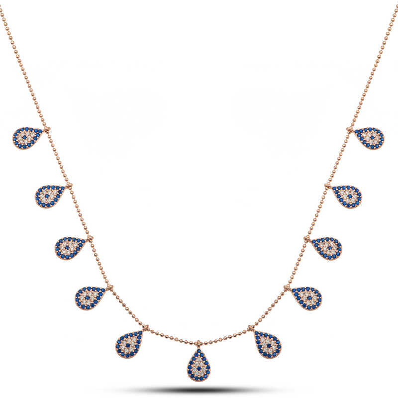 Gumus Rose Damla Nazarli Sans Kadin Kolye