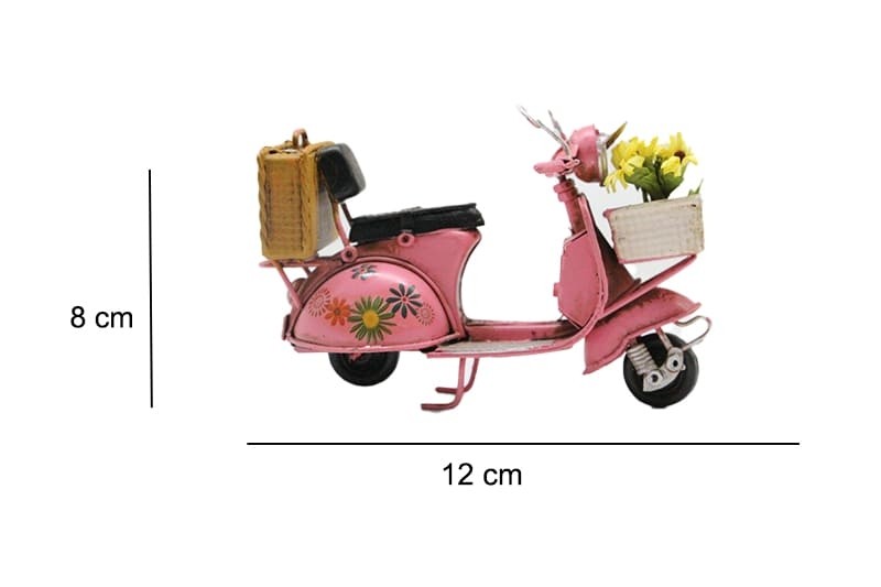 Dekoratif Metal Scooter Onu Sepetli