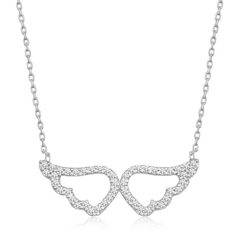 925 Ayar Gumus Melek Kanadi Kadin Gumus Kolye