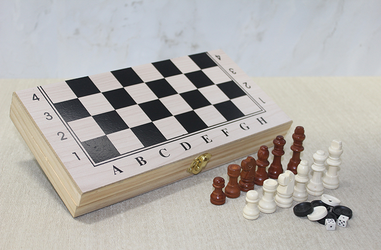 Ahsap Kutulu Satranc ve Tavla Seti