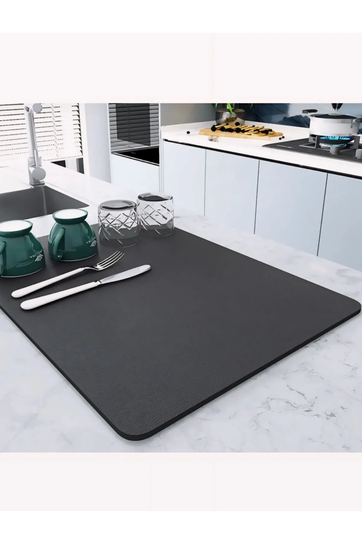 Kaymaz Tabanli Cok Amacli Su Emici Sihirli Tezgah Ustu Bulasik Yikama Kurulama Kurutma Mati