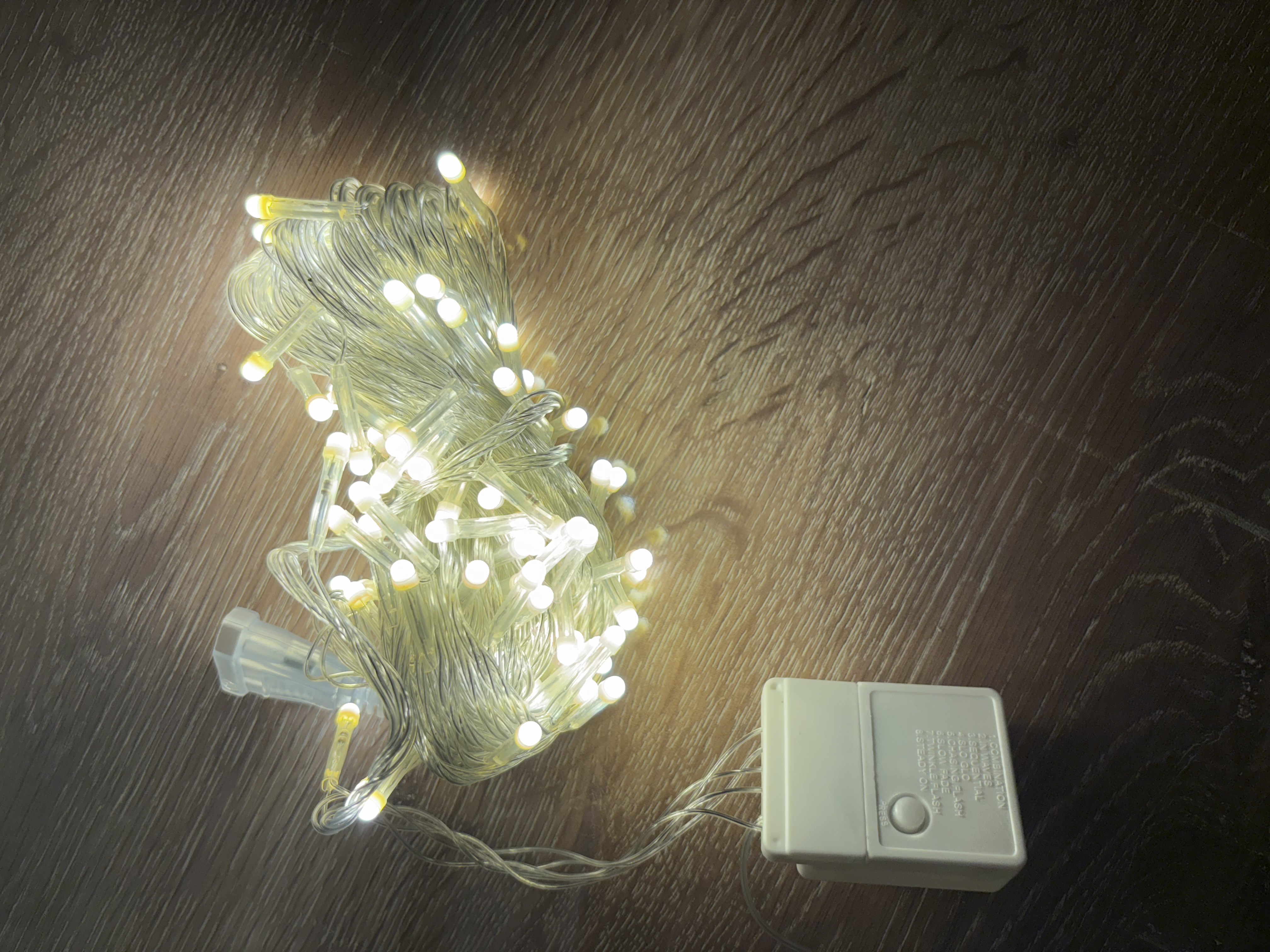 10m 100 Led Damla Uclu Gun Isigi Seffaf Kablo