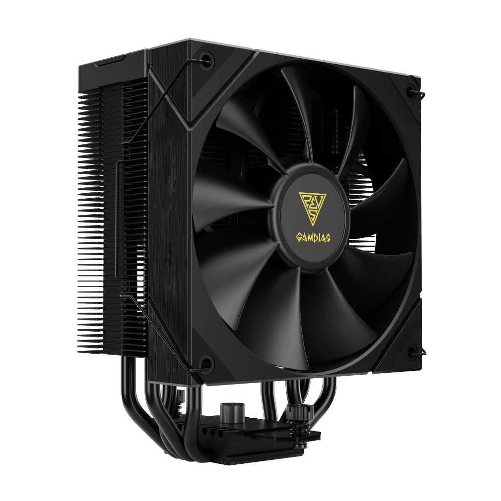 GAMDIAS BOREAS E2-410, Black Edition, 120mm, CPU Kule Tipi Hava Sogutma, Dogrudan Temas Teknolojisine Sahip 4 adet Gelismis Bakir Isi Borusu (AMD AM4-AM5 ve INTEL Tum islemciler ile uyumlu)