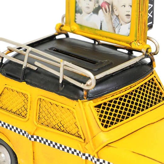 Dekoratif Metal Araba Cerceveli ve Kumbarali