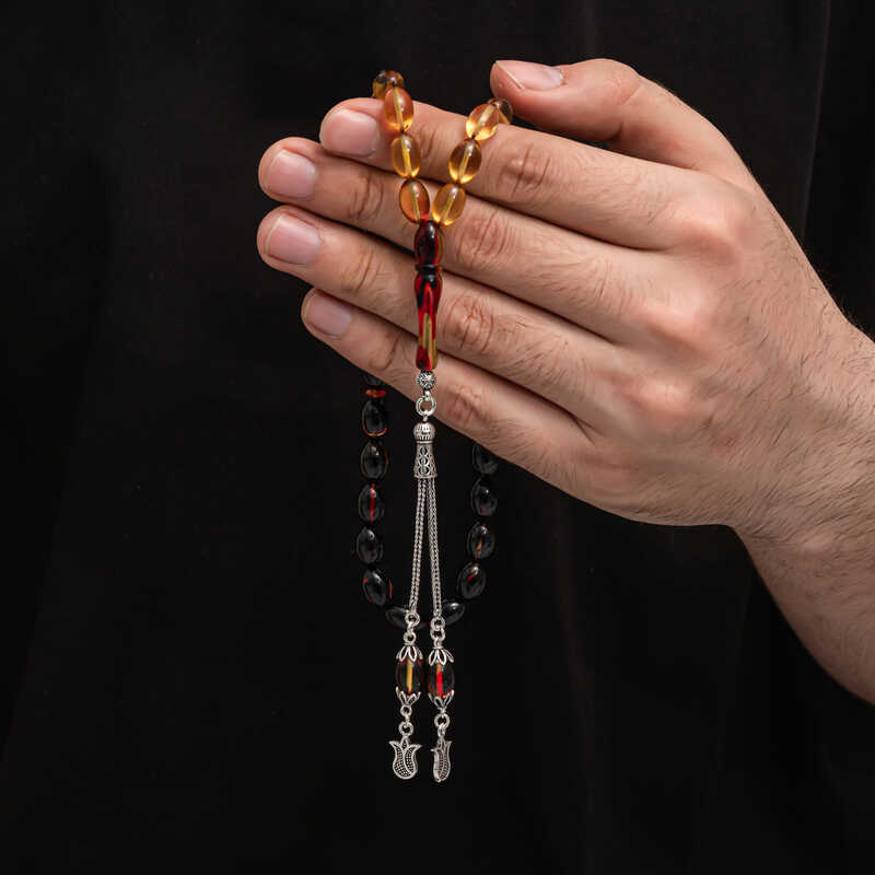 Gumus Puskul Sikma Kehribar Tesbih