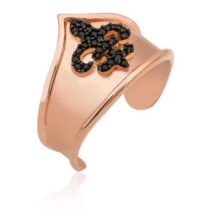 925 Ayar Gumus Rose Desenli Eklem Yuzuk