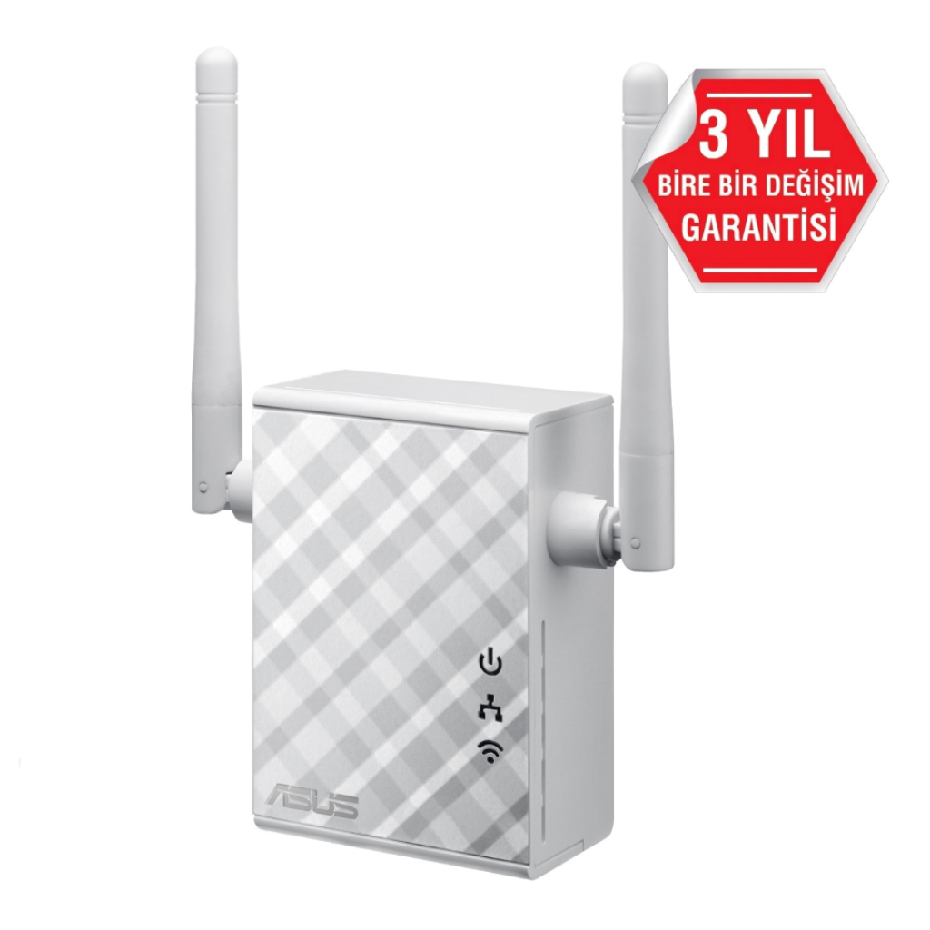 ASUS RP-N12, N300, 300Mbps, 2.4GHz WPS Butonu, 1Port Megabit Lan, Menzil Genisletici