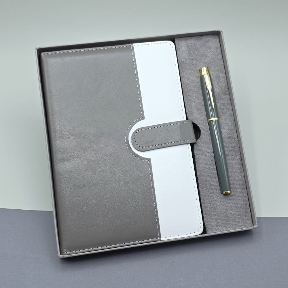 Kutulu Deri Defter Roller Kalem Set